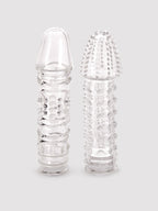Lovehoney Twin Teasers Textured Penis Sleeves (2 Pack), Clear