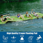 Gymax 12' x 6' Floating Water Pad Mat 3-Layer Foam Floating Island for Pool Lake Green