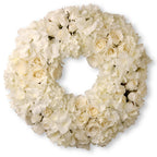 18" White Roses &amp; Hydrangeas Wreath