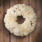 18" White Roses &amp; Hydrangeas Wreath