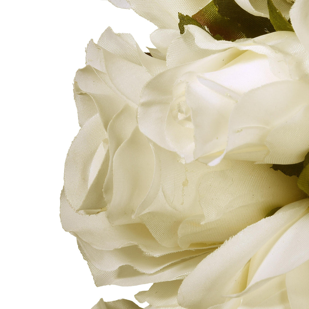 18" White Roses &amp; Hydrangeas Wreath