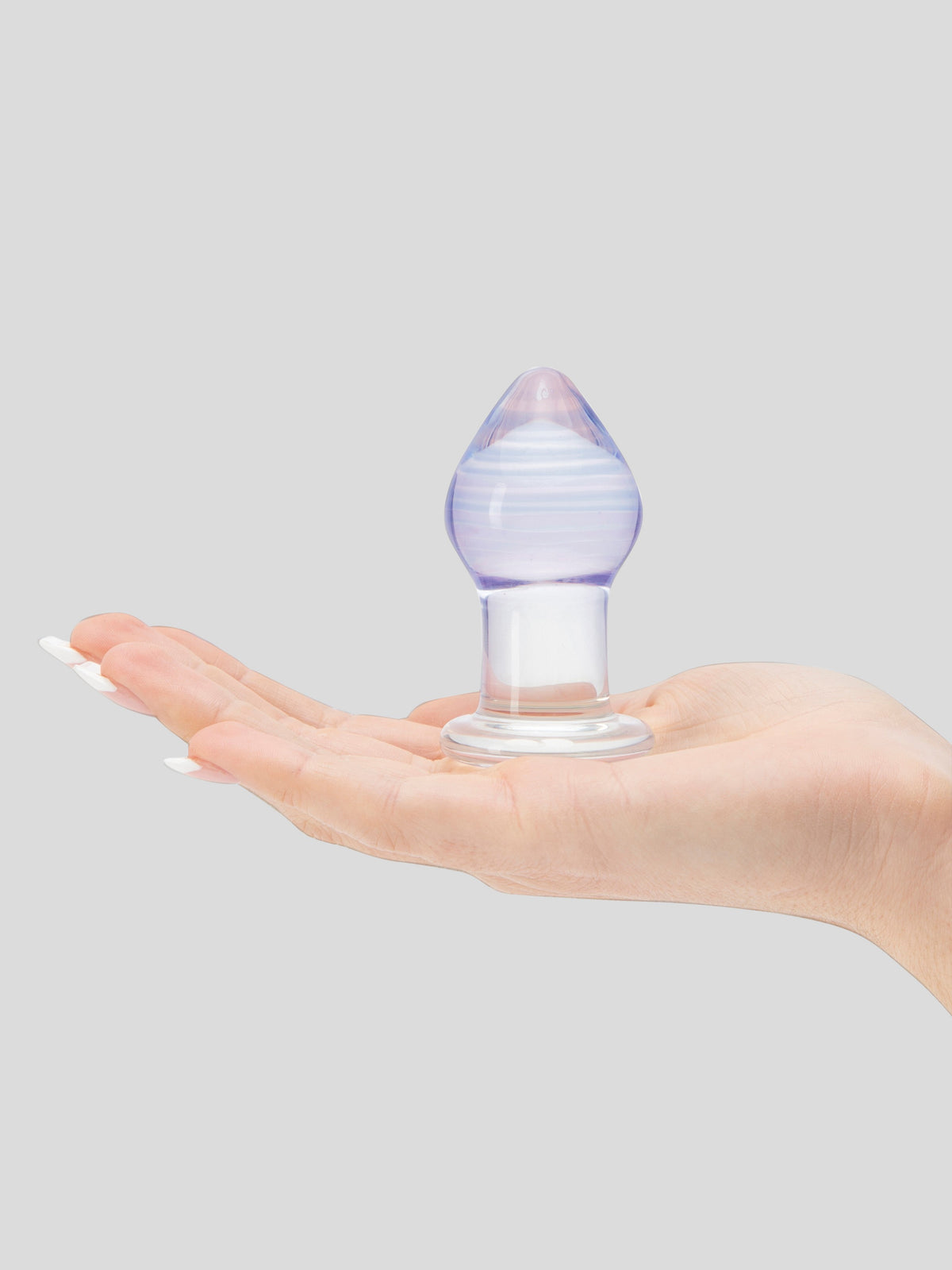 Lovehoney Amethyst Sensual Glass Butt Plug, Clear