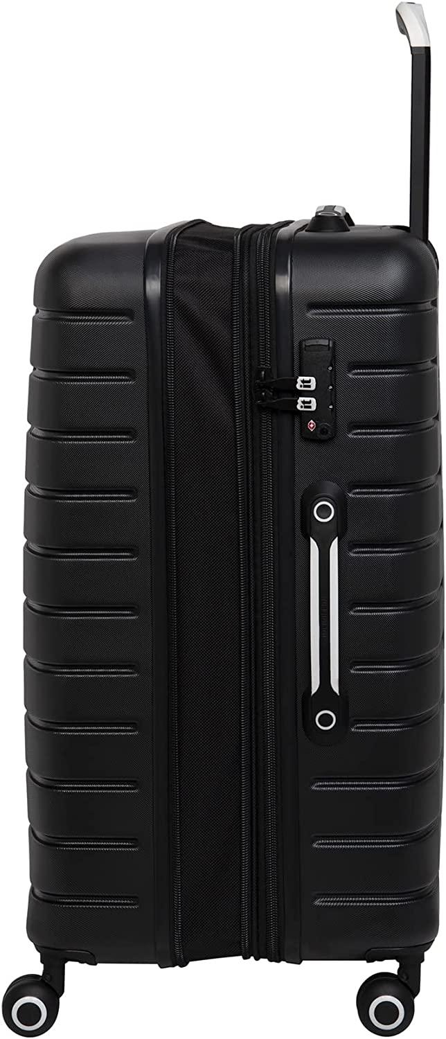 Intervolve 32" Hardside Checked 8 Wheel Expandable Spinner, Black