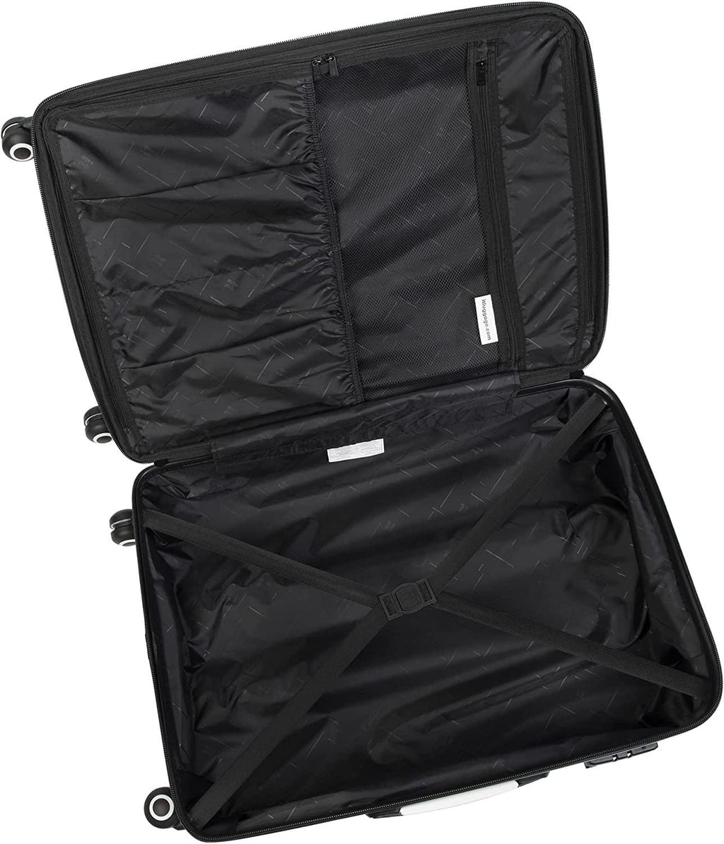 Intervolve 32" Hardside Checked 8 Wheel Expandable Spinner, Black