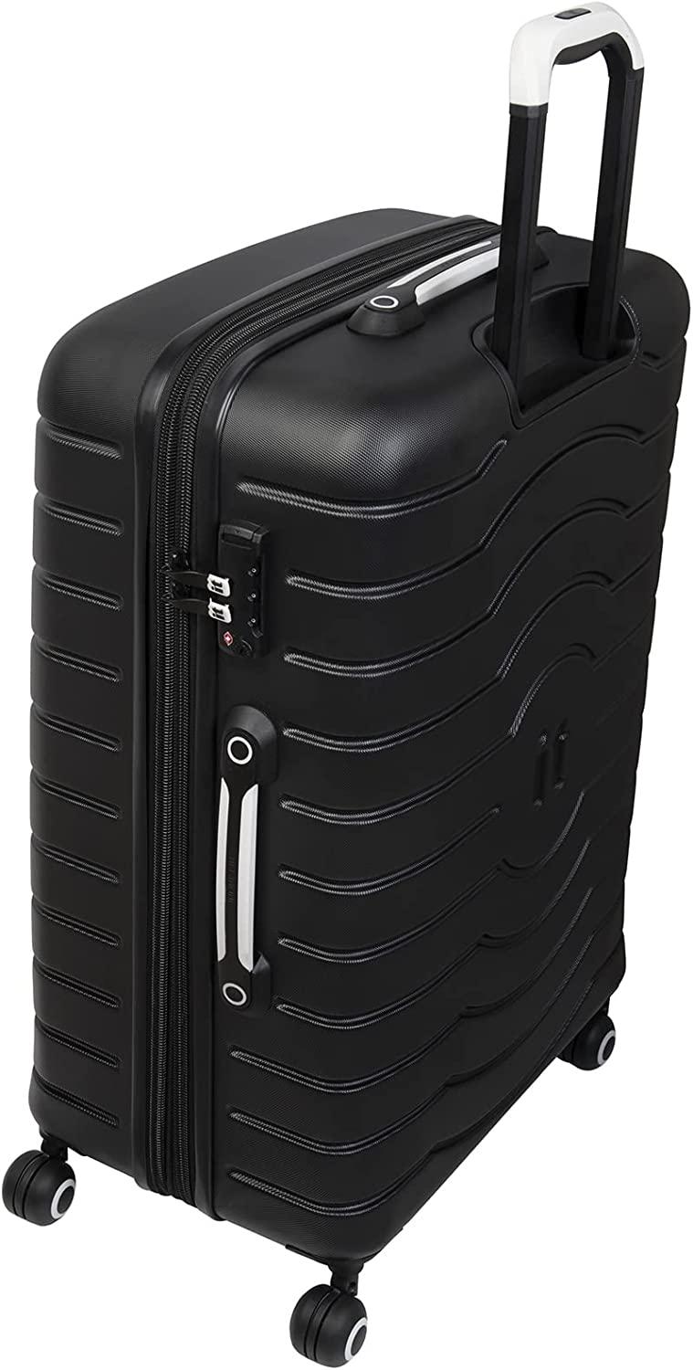 Intervolve 32" Hardside Checked 8 Wheel Expandable Spinner, Black