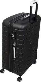 Intervolve 32" Hardside Checked 8 Wheel Expandable Spinner, Black