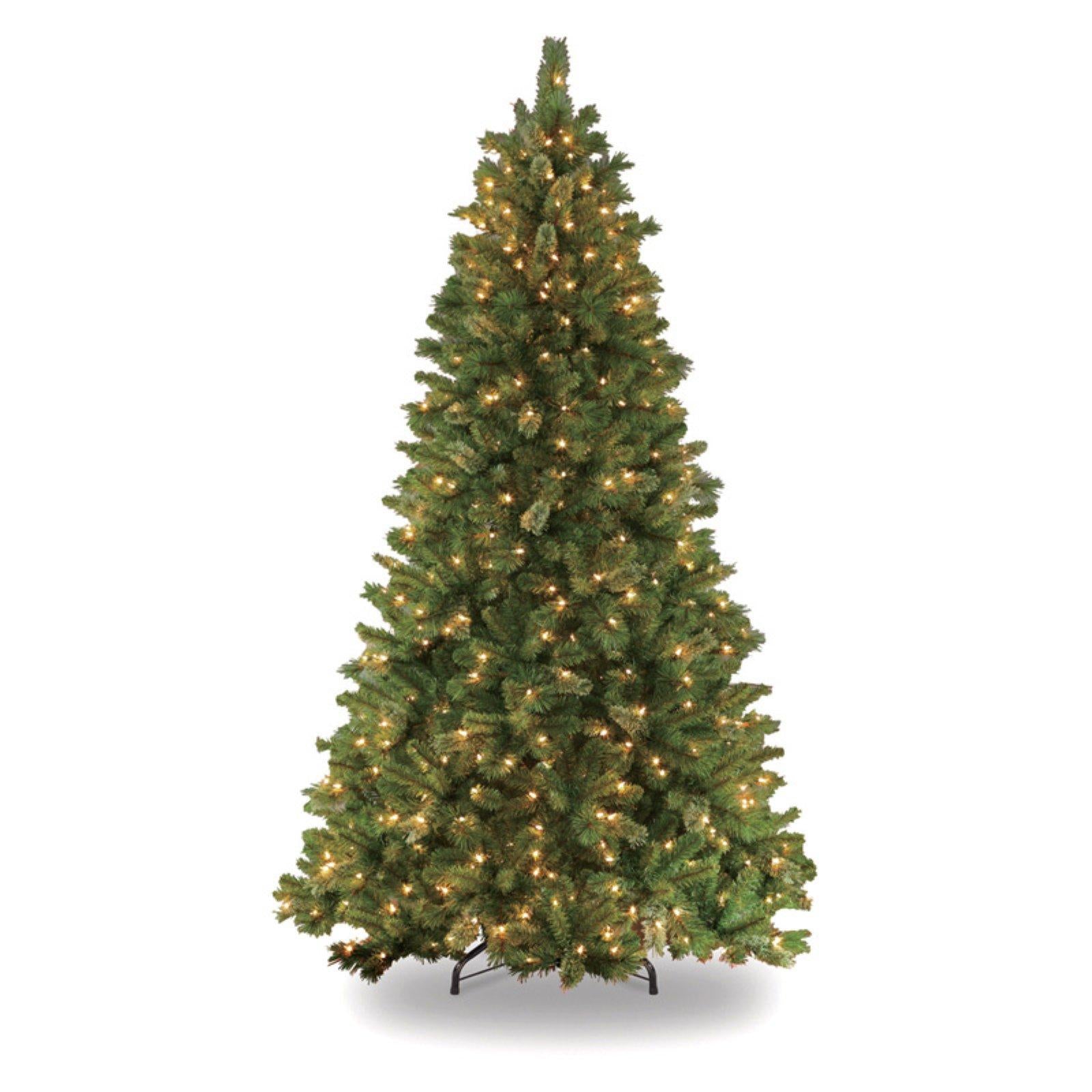 Puleo International 7.5 Pre-Lit Teton Pine Artificial Christmas Tree with 600 Clear UL-listed Lights