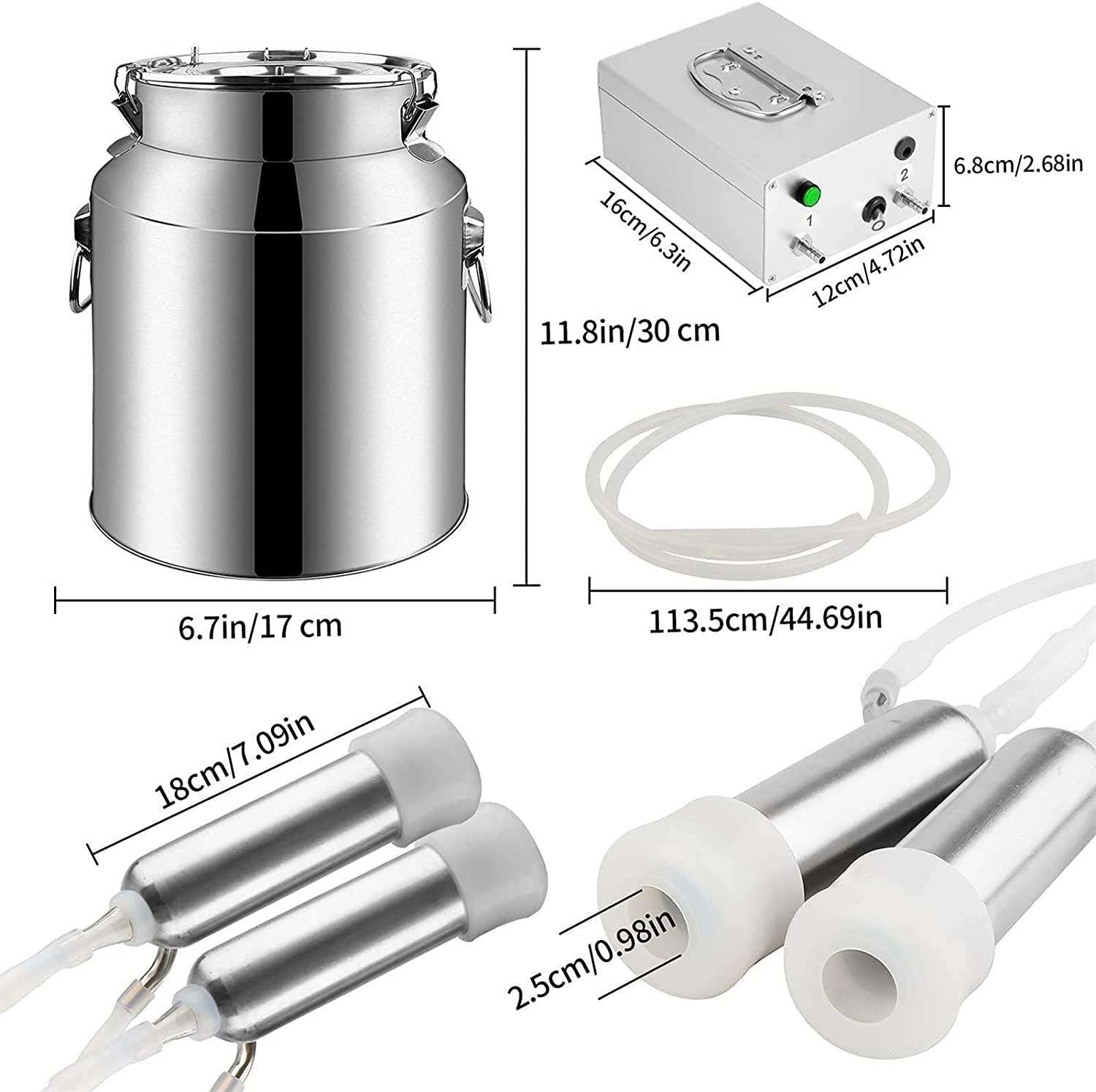 lqqsd milking machine for cows, automatic pulsation vacuum pump cow milker food-grade cow milking machine, goat, supplies for calf, cattle (7l,14l) (color : for cow, size : battery milker 14l)