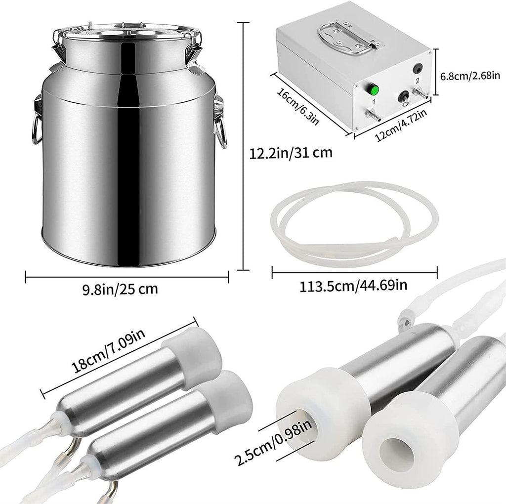 cow milking machine, pulsating vacuum pump milking machine, automatic portable livestock milking equipment, goat cow milking machine, pulsating vacuum pump milk machine with stainless steel bucket