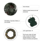 42 in. D Oversized Pre-Lit Glittered Pine Cone Artificial Christmas Wreath with 70 Warm White Lights