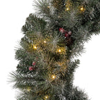 42 in. D Oversized Pre-Lit Glittered Pine Cone Artificial Christmas Wreath with 70 Warm White Lights