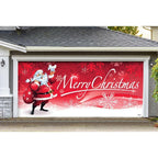 7 ft. x 16 ft. Santa's Merry Christmas Garage Door Decor Mural for Double Car Garage