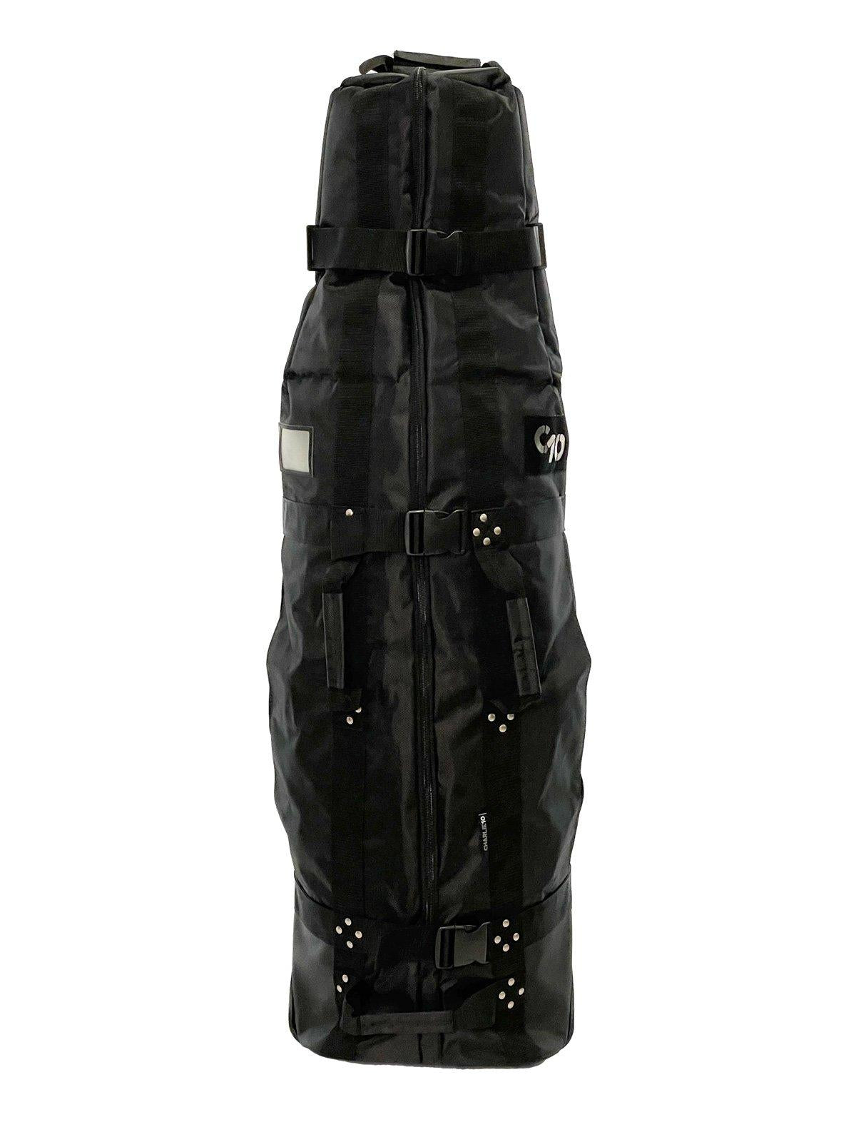 CHARLIE10 Rolling Golf Travel Bag (Black) with Club Protector Rod | Fits Most Stand or Cart Bags