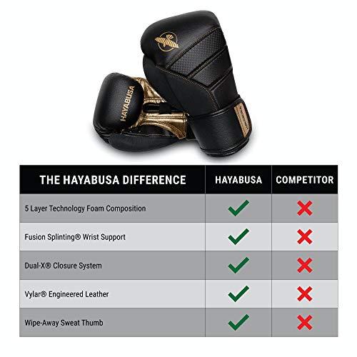 Hayabusa T3 Boxing Gloves for Men and Women - Black/Gold, 16 oz