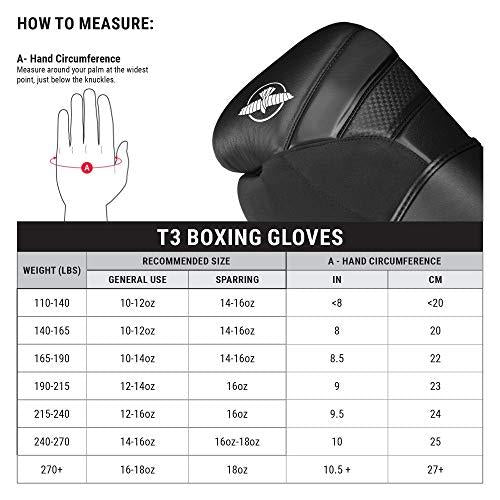 Hayabusa T3 Boxing Gloves for Men and Women - Black/Gold, 16 oz