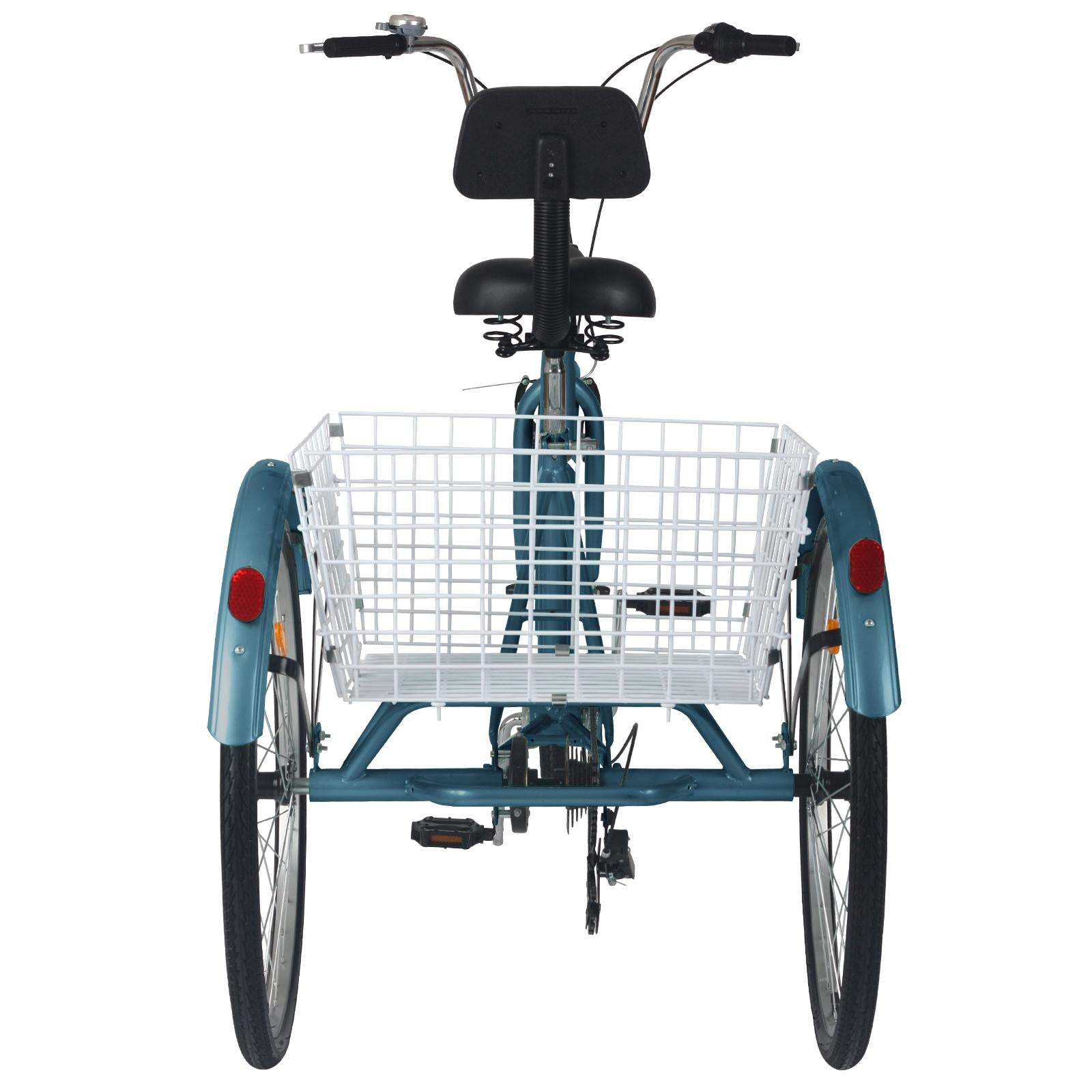 Lilypelle Adult Tricycles 7 Speed 16/20/24/26 Inch Three Wheel Bike Cruiser Cargo Trike with Low-Step Through Frame/LarBasket/Backrest Saddle for Men, Women