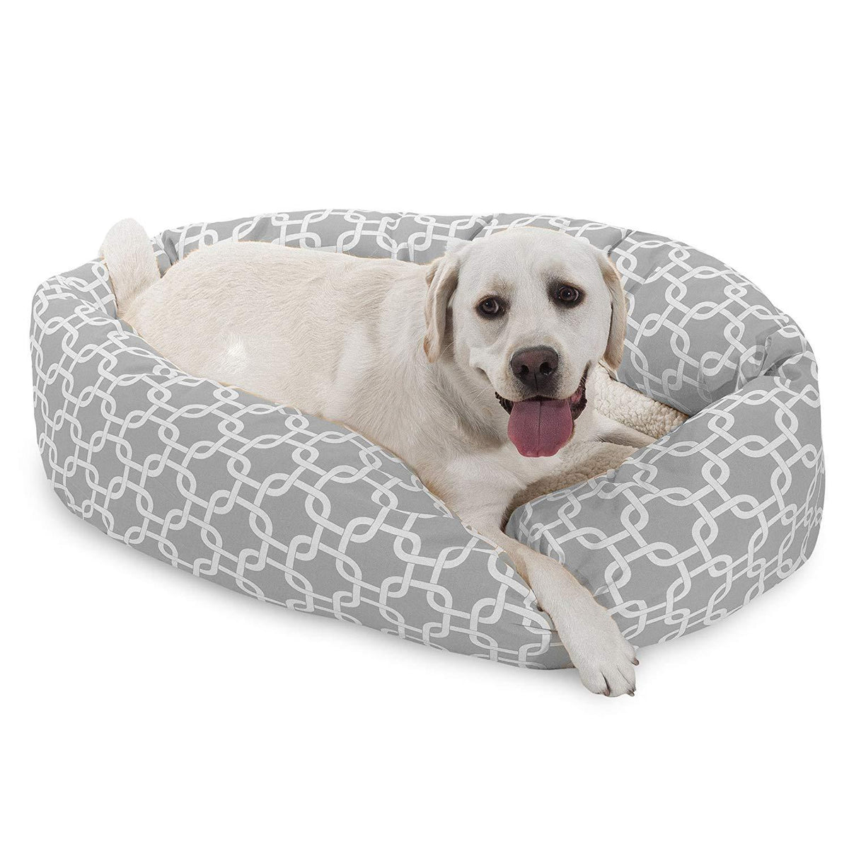 Majestic Pet Links Bagel Dog Bed with Sherpa Center