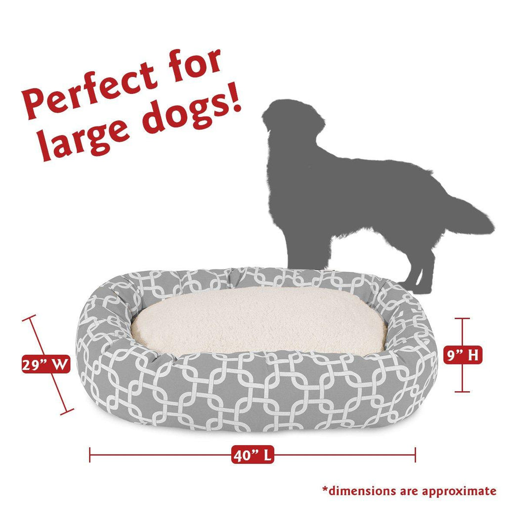 Majestic Pet Links Bagel Dog Bed with Sherpa Center