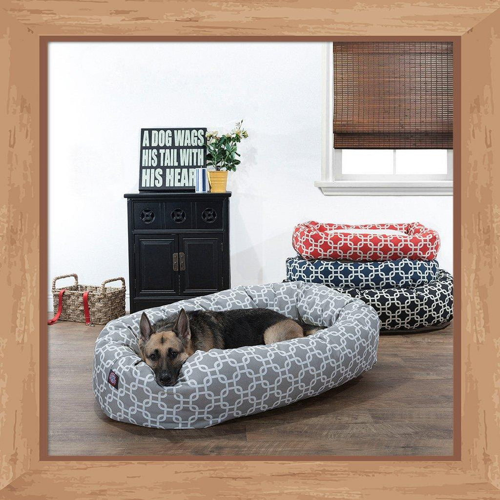 Majestic Pet Links Bagel Dog Bed with Sherpa Center