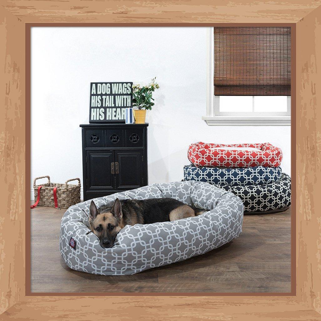 Majestic Pet Links Bagel Dog Bed with Sherpa Center