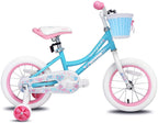 JOYSTAR Angel Girls Bike 12 14 16 18 Inch Kids Bike with Training Wheels for 2-9 Years Old, 18 Inch Kids Bike with Kickstand, Toddler Bicycle, Blue, Fuchsia, Purple