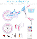 JOYSTAR Angel Girls Bike 12 14 16 18 Inch Kids Bike with Training Wheels for 2-9 Years Old, 18 Inch Kids Bike with Kickstand, Toddler Bicycle, Blue, Fuchsia, Purple