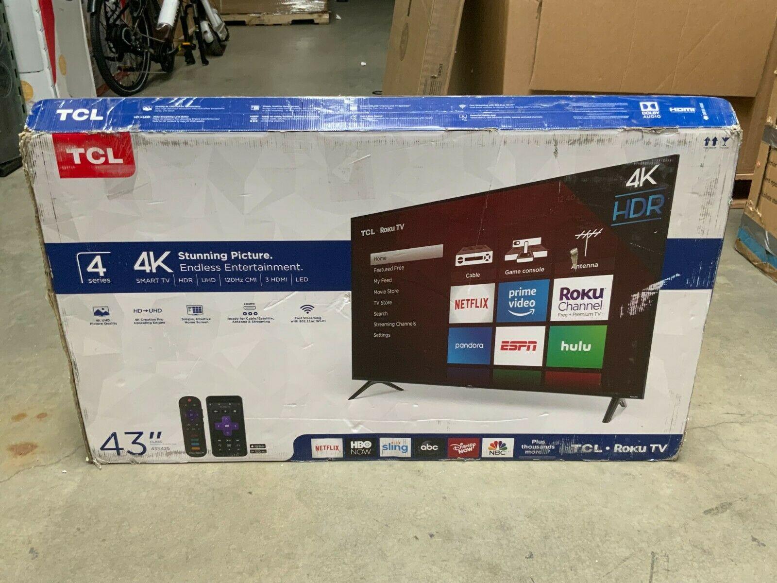 tcl 43s435 43 inch 2160p (4k) led roku smart tv