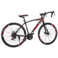 VKEKIEO Adult 26 In., Road Bicycle, 21 Speed Begasso Bike for Men and Women, Black and Red