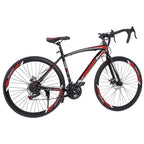 VKEKIEO Adult 26 In., Road Bicycle, 21 Speed Begasso Bike for Men and Women, Black and Red