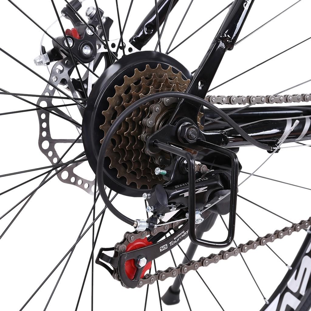 VKEKIEO Adult 26 In., Road Bicycle, 21 Speed Begasso Bike for Men and Women, Black and Red