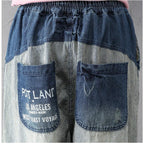 babakud women loose denim pants washed holes stitching spring autumn