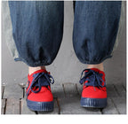 babakud women loose denim pants washed holes stitching spring autumn
