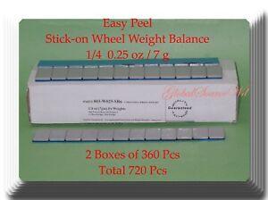 720 Pcs (2 Boxes of 360) Easy Peel Stick on Wheel Weight  1/4 0.25oz 7g