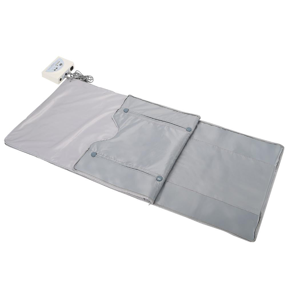 FICISOG Sauna Blanket,75" Length Upgraded Zipper style Heat Far Infrared Blanket Digital Body Heating Sauna,Gray