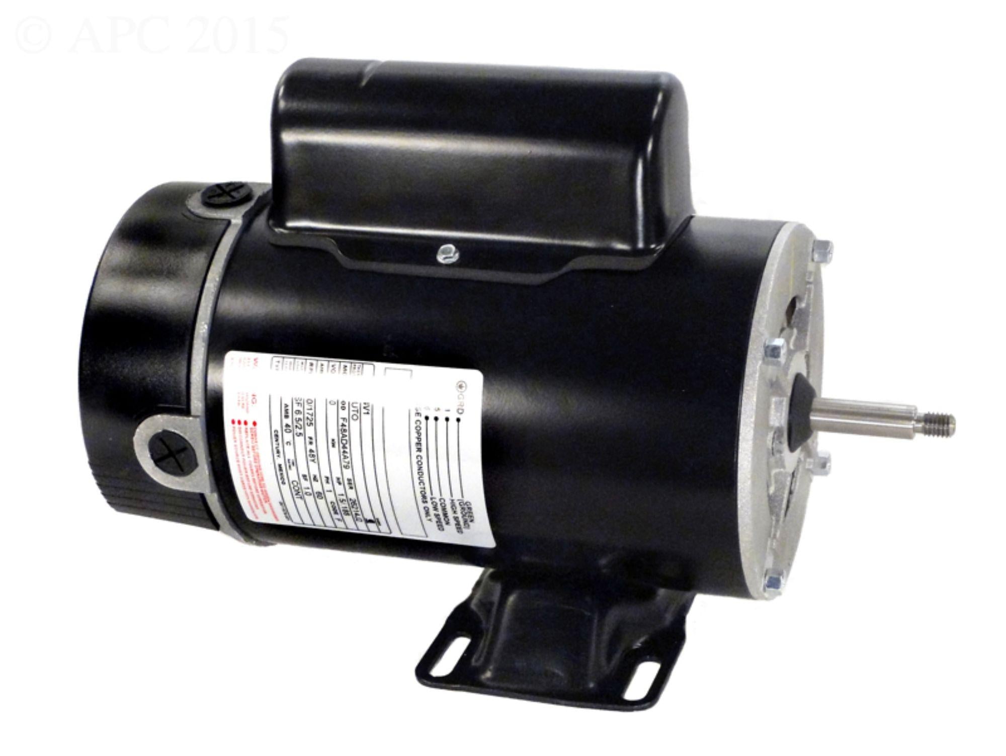 1.5 hp black and silver dual speed round flange pool motor