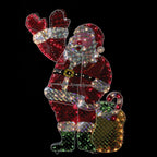 48" Holographic Lighted Waving Santa Claus Outdoor Christmas Decoration