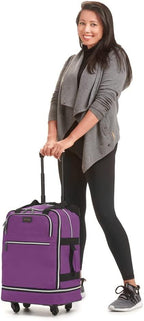 Biaggi Zipsak Foldable Carry-On With Retractable Trolley Handle (Purple)