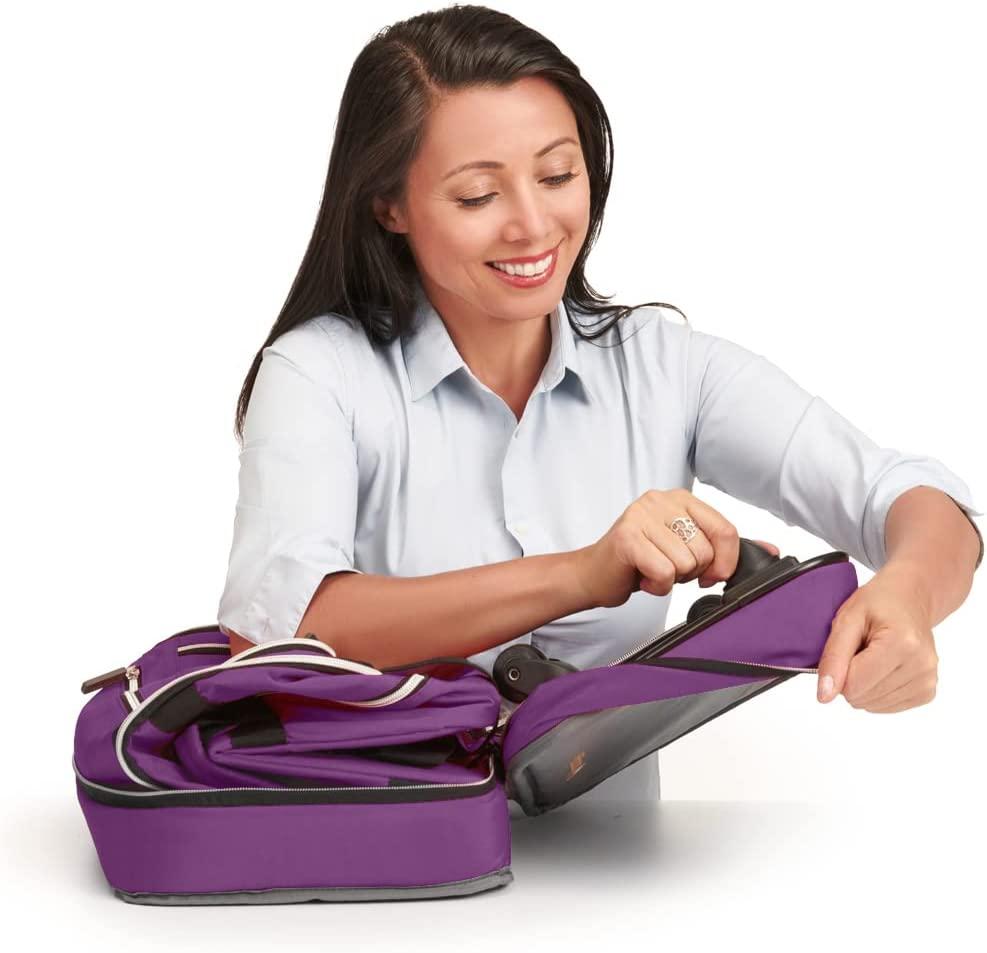 Biaggi Zipsak Foldable Carry-On With Retractable Trolley Handle (Purple)