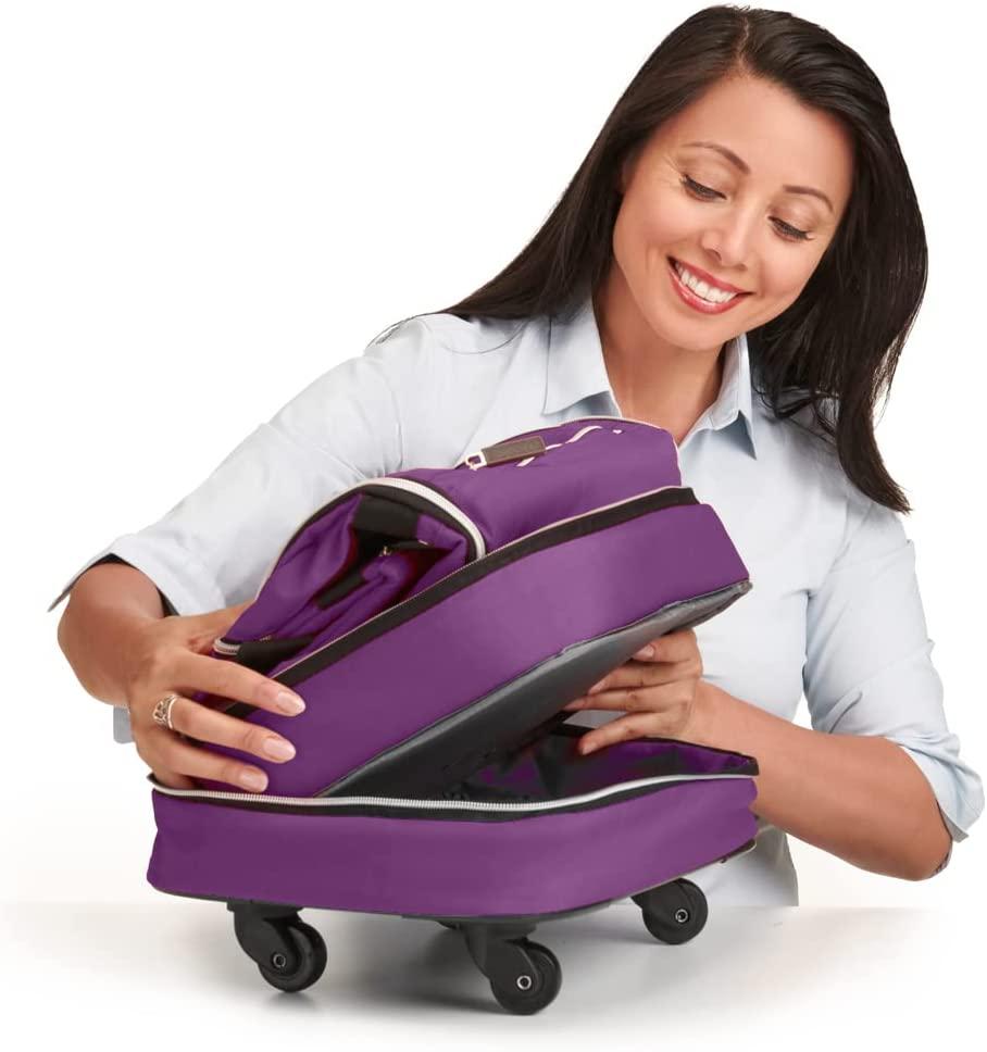 Biaggi Zipsak Foldable Carry-On With Retractable Trolley Handle (Purple)
