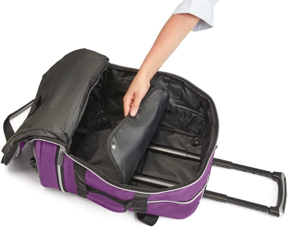 Biaggi Zipsak Foldable Carry-On With Retractable Trolley Handle (Purple)