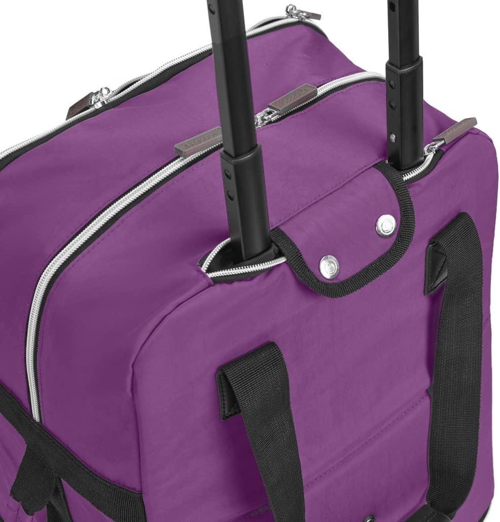 Biaggi Zipsak Foldable Carry-On With Retractable Trolley Handle (Purple)