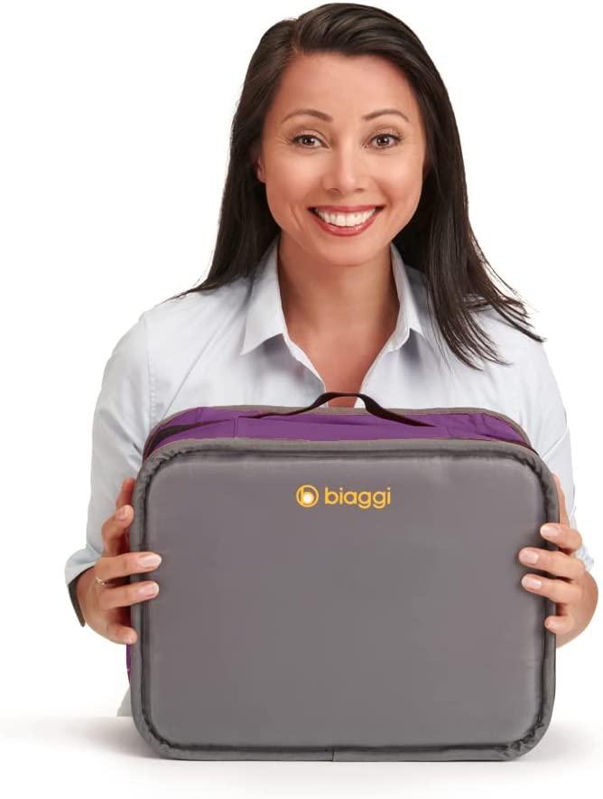 Biaggi Zipsak Foldable Carry-On With Retractable Trolley Handle (Purple)