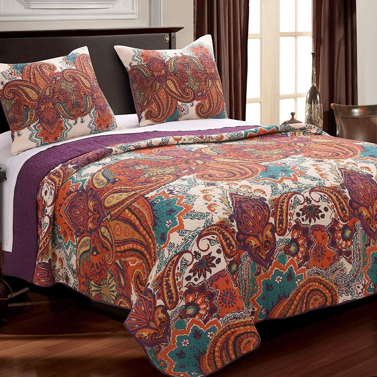 Greenland Home Fashions Nirvana Oversized Quilt and Pillow Sham Set