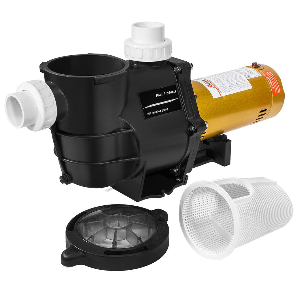 xtremepowerus 2hp in-ground swimming pool pump 1-phase 2" inlet dual watt 230v high flo w/ slip-on fitting