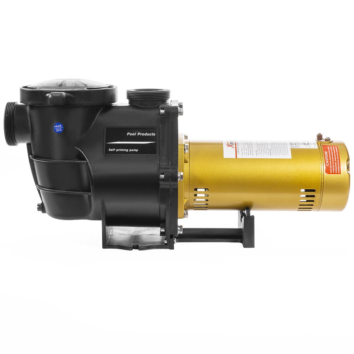 xtremepowerus 2hp in-ground swimming pool pump 1-phase 2" inlet dual watt 230v high flo w/ slip-on fitting