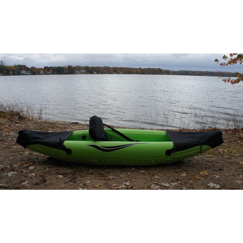 9 ft. Green Inflatable 1-Person Sport Kayak with Rotatable Paddle