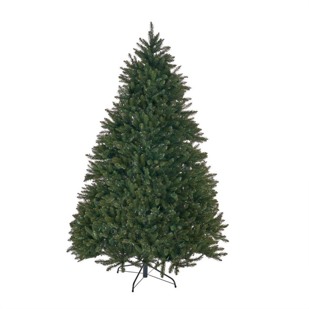 GDF Studio 7 Foot Norway Spruce Pre Lit/Unlit Hinged Artificial Christmas Tree, Clear Lights