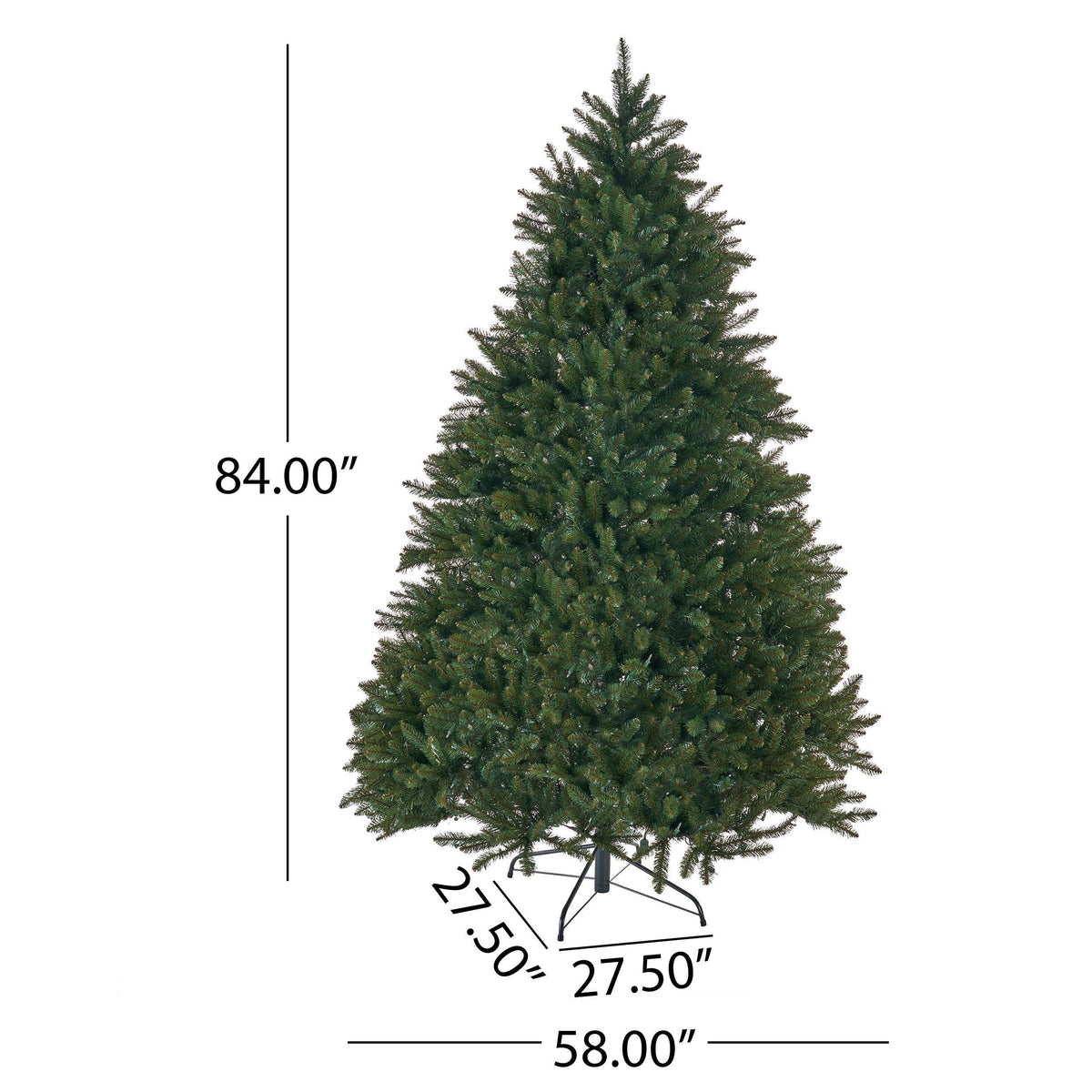 GDF Studio 7 Foot Norway Spruce Pre Lit/Unlit Hinged Artificial Christmas Tree, Clear Lights
