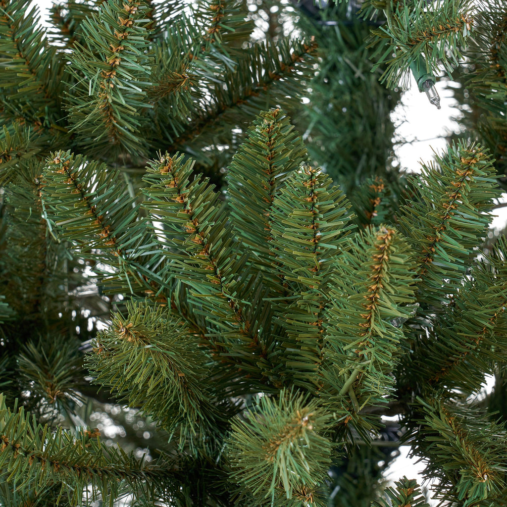 GDF Studio 7 Foot Norway Spruce Pre Lit/Unlit Hinged Artificial Christmas Tree, Clear Lights