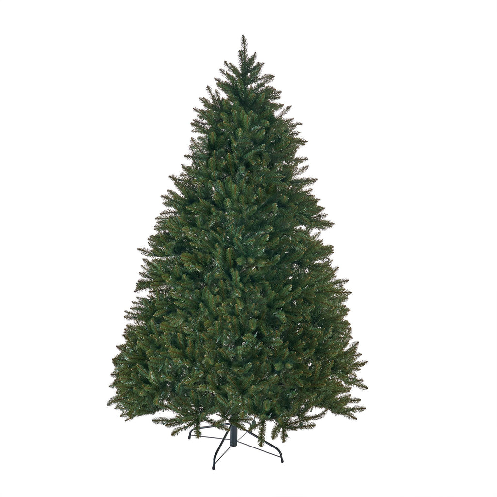 GDF Studio 7 Foot Norway Spruce Pre Lit/Unlit Hinged Artificial Christmas Tree, Clear Lights